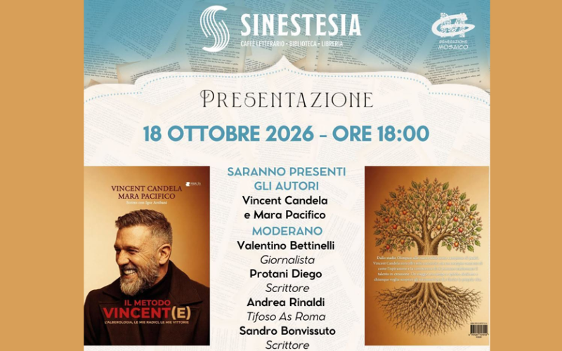 SPORT/CULTURA – Vincent Candela e Mara Pacifico presentano a Ceccano il libro “Il metodo Vincent(e)”